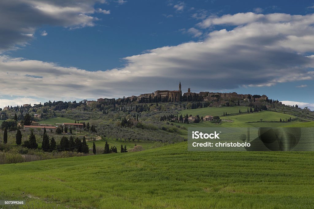 Idyllic view on Pienza in Val d´Orcia Picturesque and idyllic view on Pienza in Val d´Orcia in Tuscany, Italy Agricultural Field Stock Photo