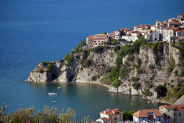 Agropoli City from Cilento Coast Italy stock photo