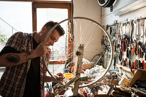istock Bike Mechanic At Work 507400423