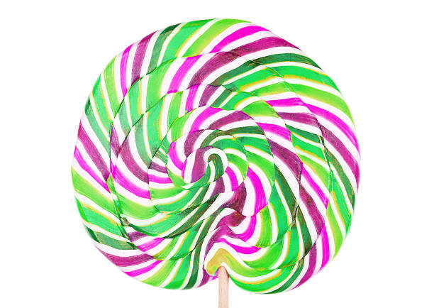 Bright colorful lollipop over white background isolated