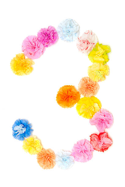 istock “3” Number alphabet flowers made from paper craftwork 507401790