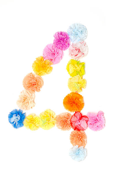 istock “4” Number alphabet flowers made from paper craftwork 507401920