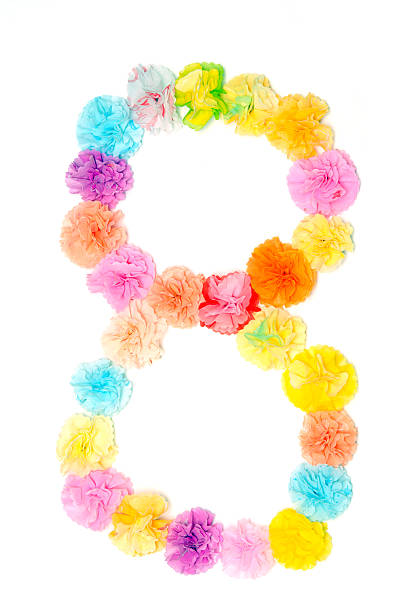 istock “8” Number alphabet flowers made from paper craftwork 507402628