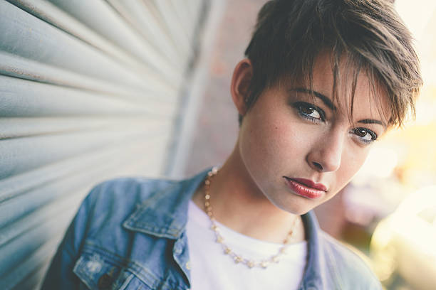 istock Young woman in denim jacket 507402713