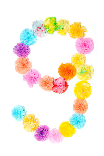 istock “9” Number alphabet flowers made from paper craftwork 507402734