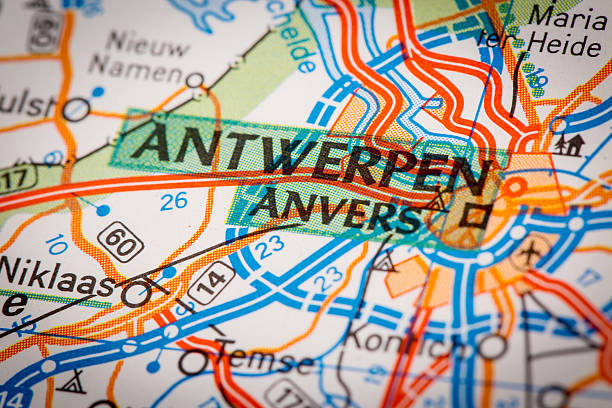 istock Antwerpen City on a Road Map 507404608