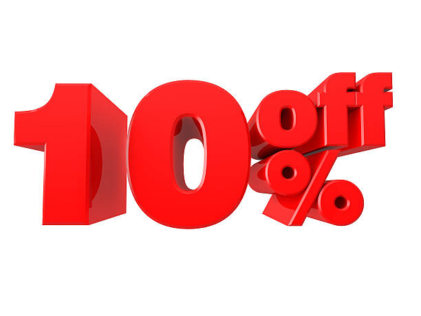 istock 10% Off Promotional Sign Isolated on white background 507419492