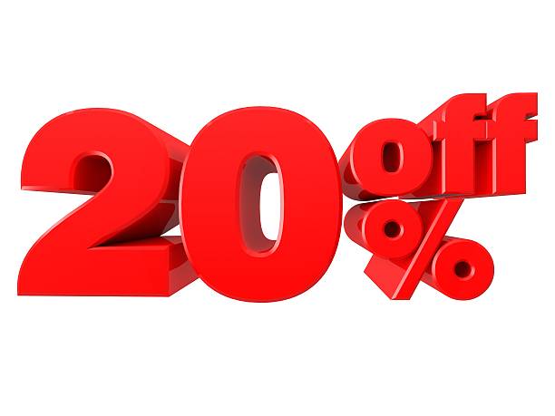 istock 20% Off Promotional Sign Isolated on white background 507419520