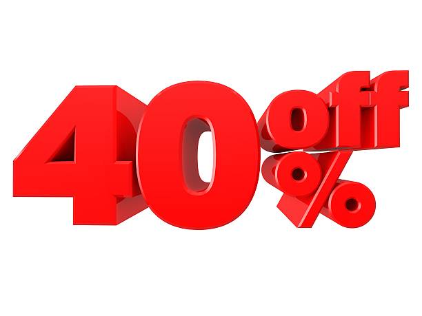 istock 40% Off Promotional Sign Isolated on white background 507419568