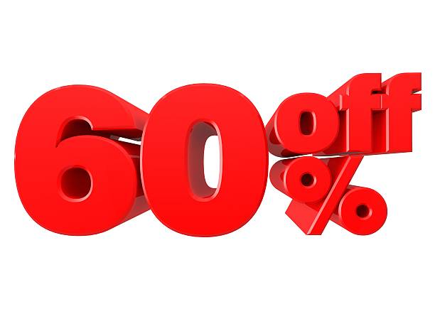 istock 60% Off Promotional Sign Isolated on white background 507419634