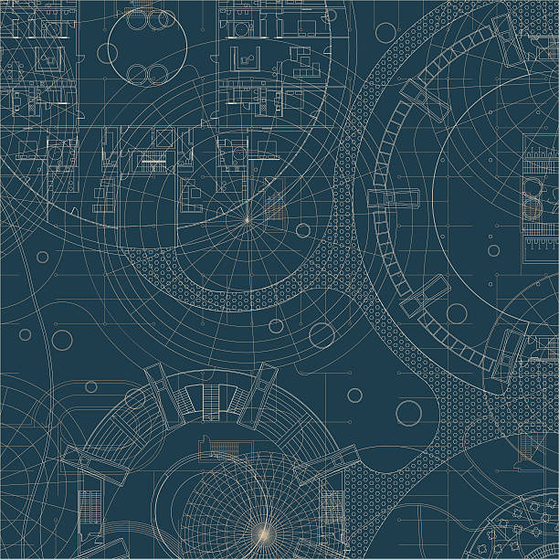 Blueprint. Architectural plan. Blueprint on a blue background. Engeneer and architectural drawing. blueprint patterns stock illustrations