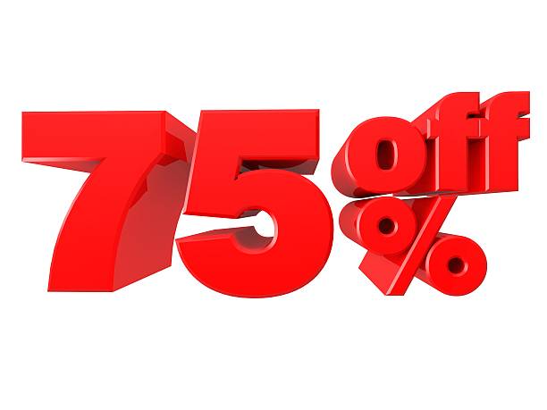 istock 75% Off Promotional Sign Isolated on white background 507419672
