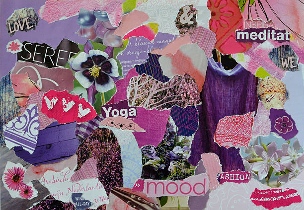 istock zen atmosphere mood board collage sheet  in purple,blue pink 507419768