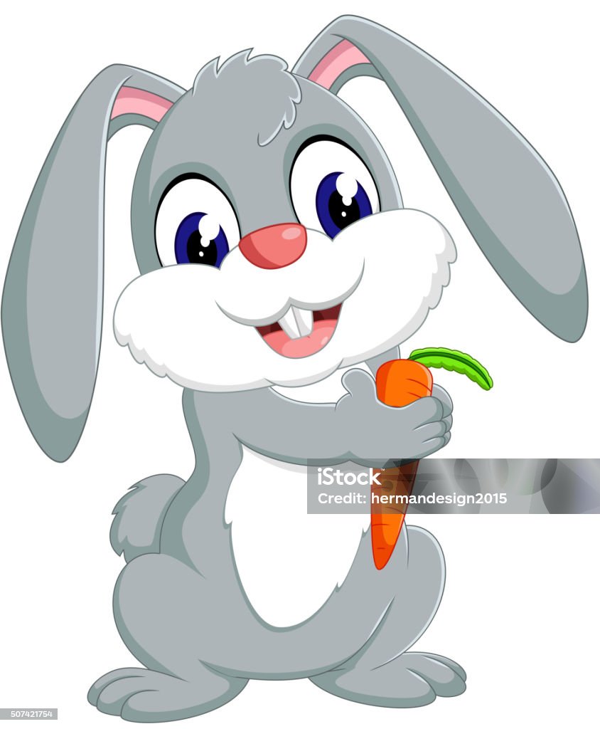 Cartoon Rabbit Smiley Rabbit Stock Illustration - Download Image Now - Animal ...
