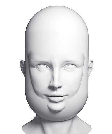 human beard head. 3d generated face concept rendering