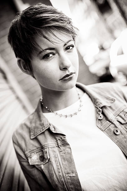 istock Young woman black and white 507428425
