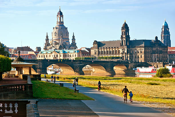 Dresden Skyline with Frauenkirche and River Elbe