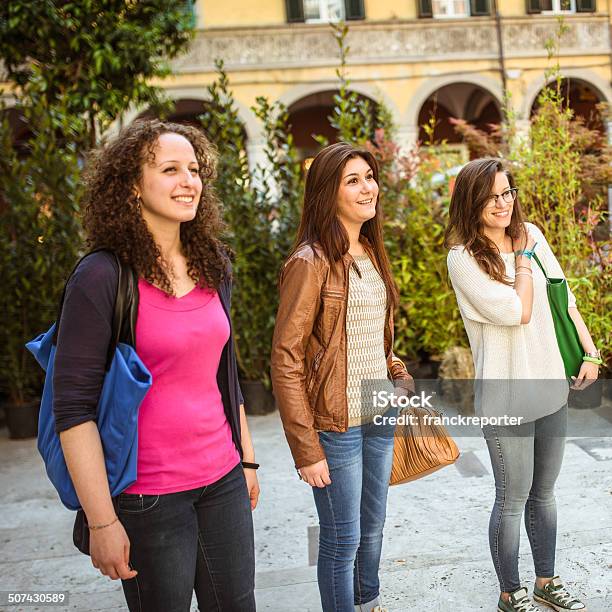 Friends Woman On The City Street Stock Photo - Download Image Now - 25-29 Years, Adult, Adults Only