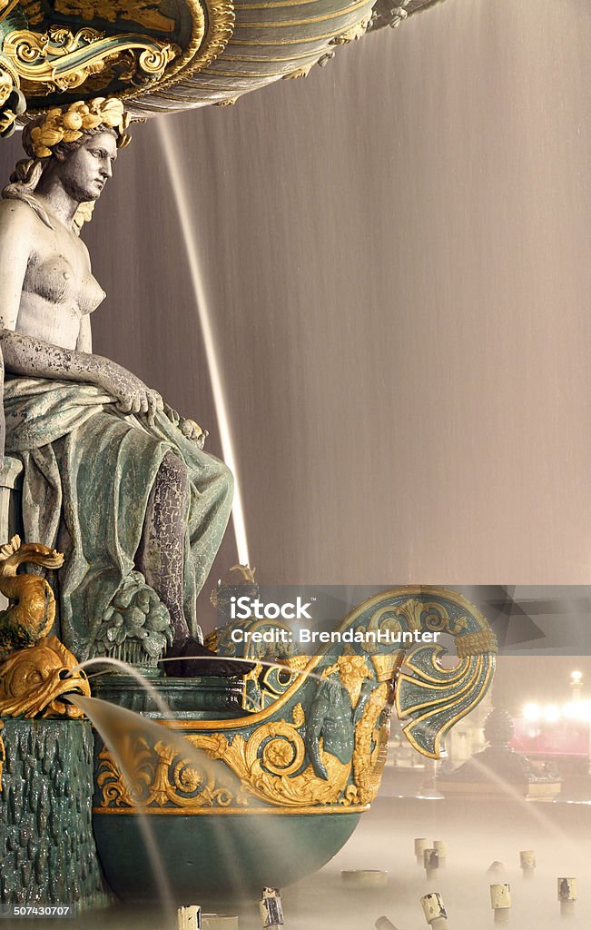 Enthroned Fountain One of the Fontaines de la Concorde, monumental fountains in  the Place de la Concorde at the heart of Paris.  Adult Stock Photo