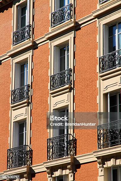 Brick Facade Stock Photo - Download Image Now - Apartment, Architecture, Balcony