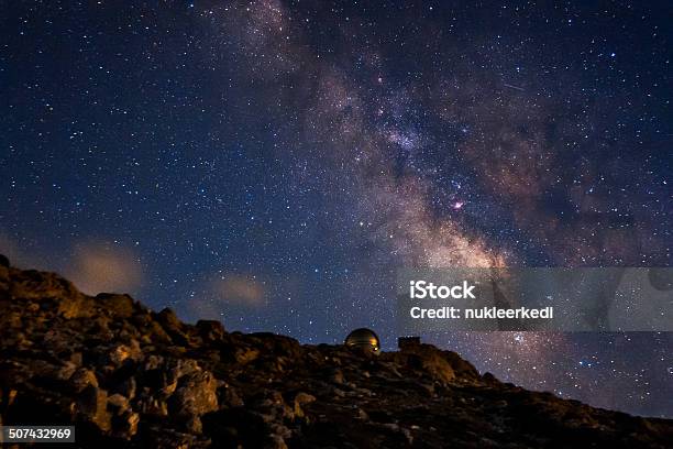 A Via Láctea E O Observatório - Fotografias de stock e mais imagens de Amarelo - Amarelo, Areia, Asteroide