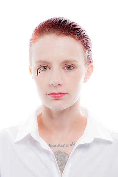 Tear Of Blood Stock Photo - Download Image Now - Blood, Human Face, One  Woman Only - iStock