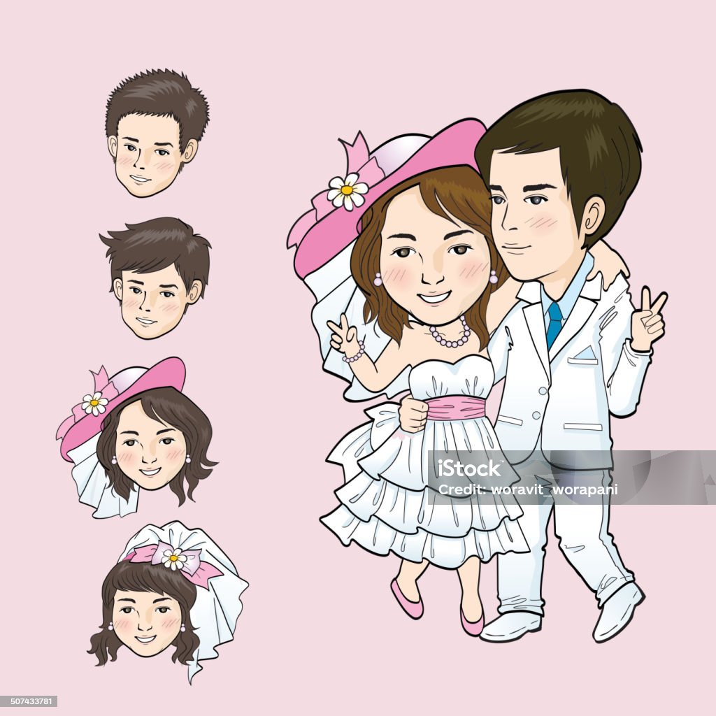 Wedding Cartoon Wedding Cartoon Vector and Illustration Adult stock vector