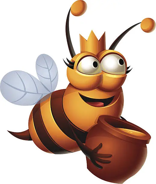 Vector illustration of Queen Bee: Honey