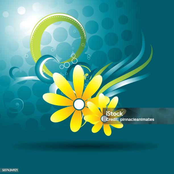 Vector Beautiful Flower Stock Illustration - Download Image Now - Abstract, Backgrounds, Blue