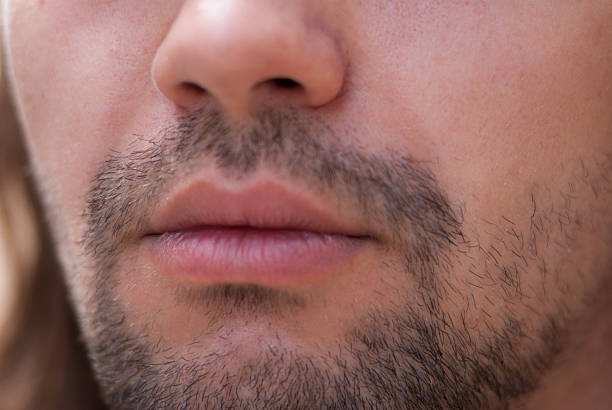 istock Part of face young European man with beard. 507449601
