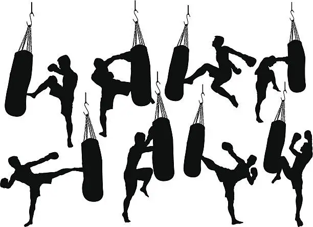 Vector illustration of kick Boxing