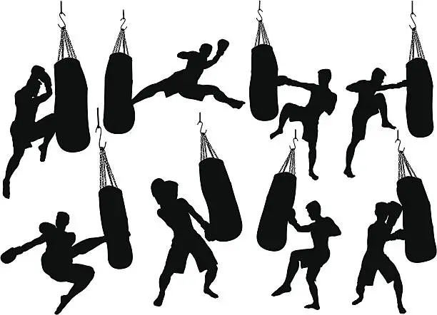 Vector illustration of kick Boxing