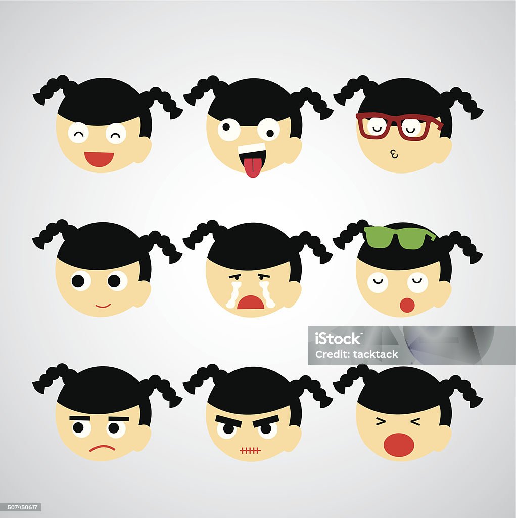 face emotion face emotion vector cartoon style Adolescence stock vector