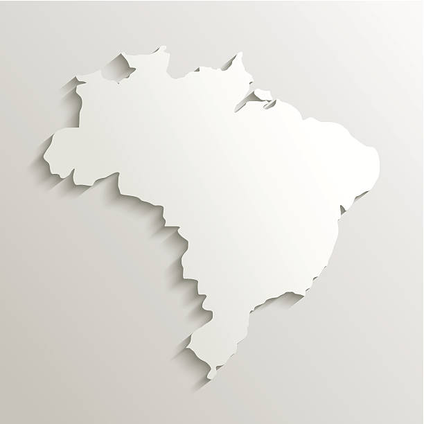 紙マップのブラジル - the americas latin american and hispanic ethnicity map latin america点のイラスト素材／クリップアート素材／マンガ素材／アイコン素材