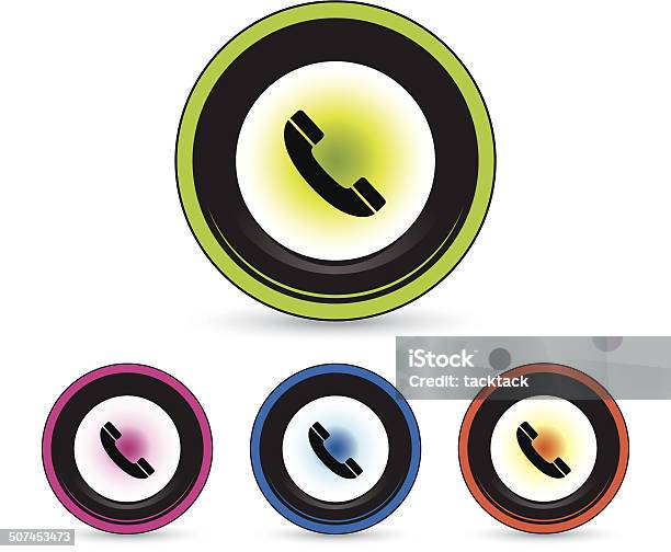 Phone Button Icon Set Stock Illustration - Download Image Now - Advice, Animal Markings, Arranging