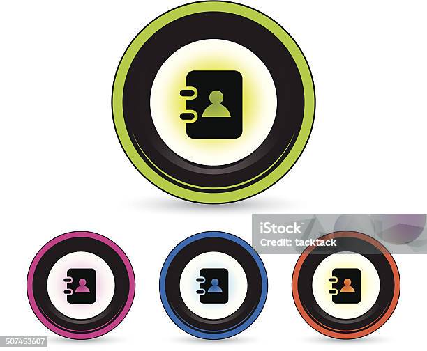 Notebook Button Icon Set Stock Illustration - Download Image Now - Address Book, Adult, Arranging