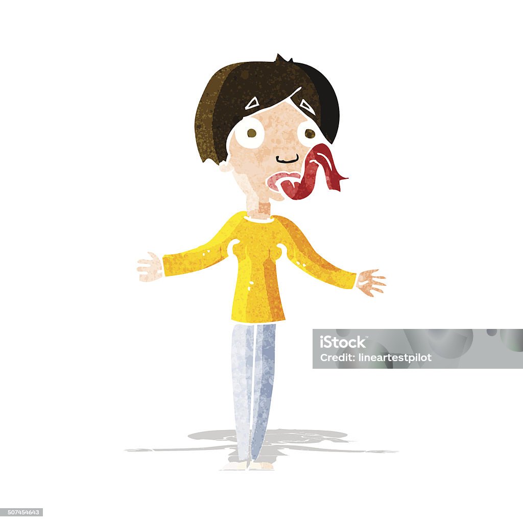 Cartoon Woman Telling Lies Stock Illustration - Download Image Now