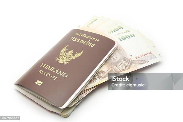Thailand Passport With Money Stock Photo - Download Image Now - Authority, Blue, Business