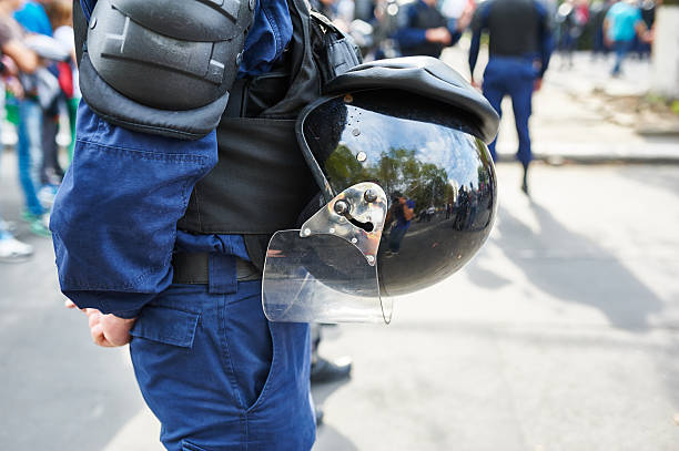 istock Special police forces cordon at the demonstration 507455052