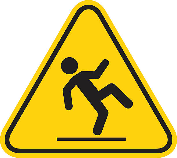 znak "mokra podłoga” - falling accident danger slippery stock illustrations