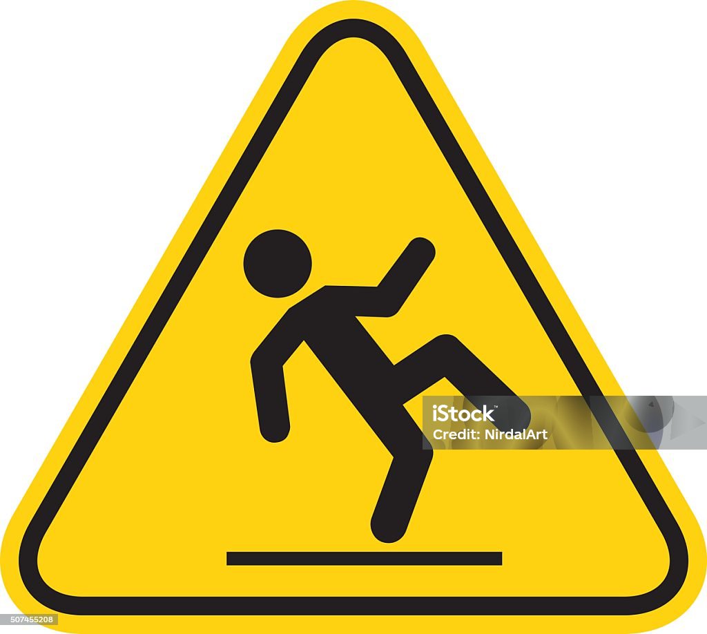 Wet Floor Sign Falling stock vector