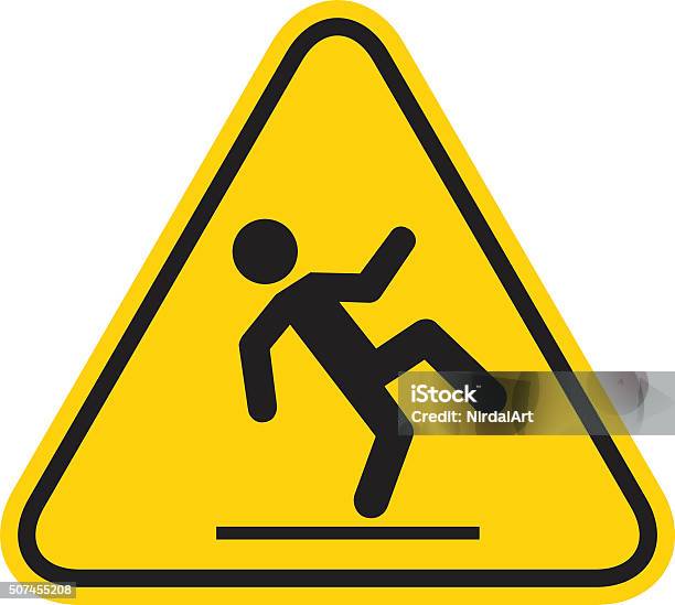 Wet Floor Sign Stock Illustration - Download Image Now - Falling, Danger, Slippery