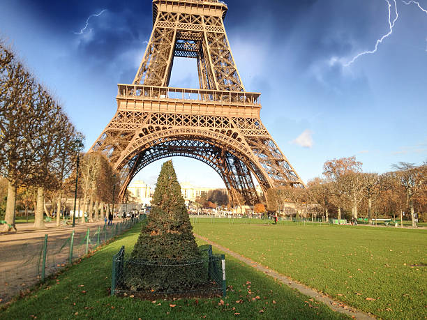 istock Eiffel Tower in Winter, view from Champs de Mars 507455237