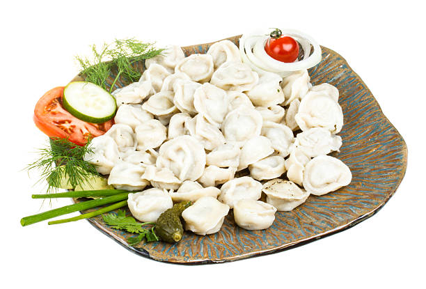 istock Bowl with traditional russian dish - pelmeni 507455281