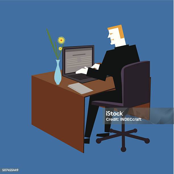 Computer Working Graphic Computer Working Stock Illustration - Download Image Now - Adult ...