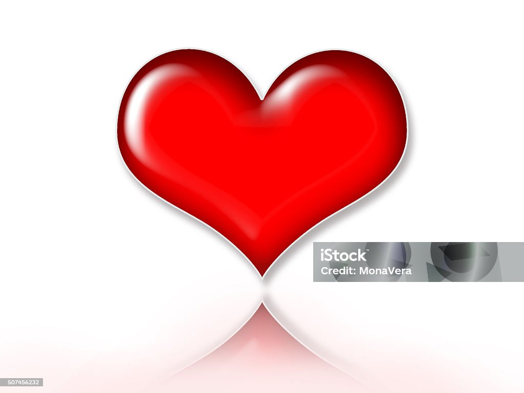 3d Red Heart On White Background Stock Photo - Download Image Now ...