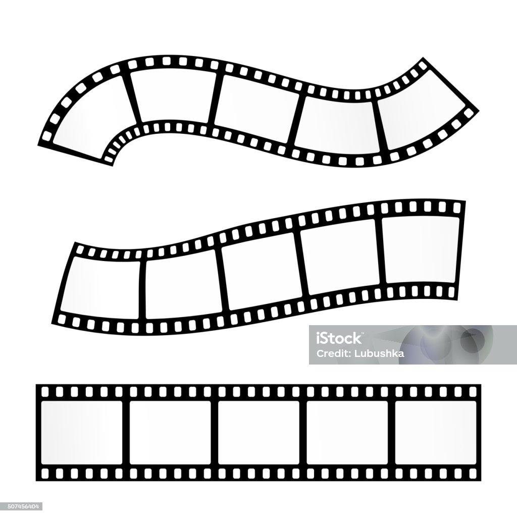 Film strip vector Vector realistic illustration of film strip on white background. Template film roll Camera Film stock vector