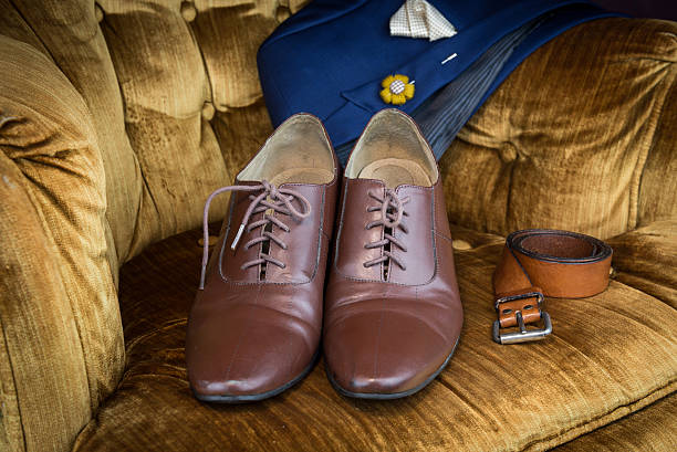 istock brown leather medallion toe wholecuts shoes 507459780