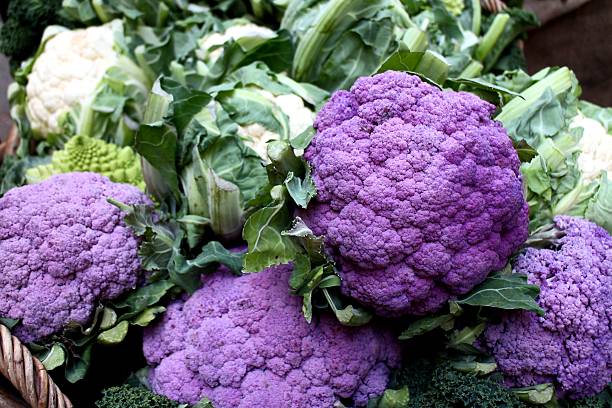 istock Fresh Purple cauliflower in the basket 507459986