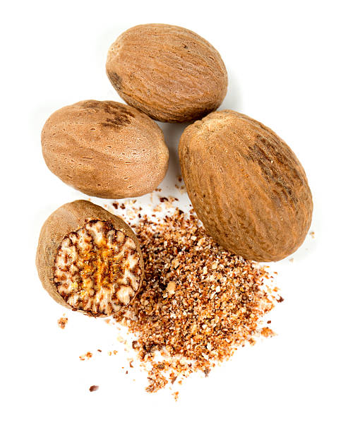 nutmeg isolated on white stock photo